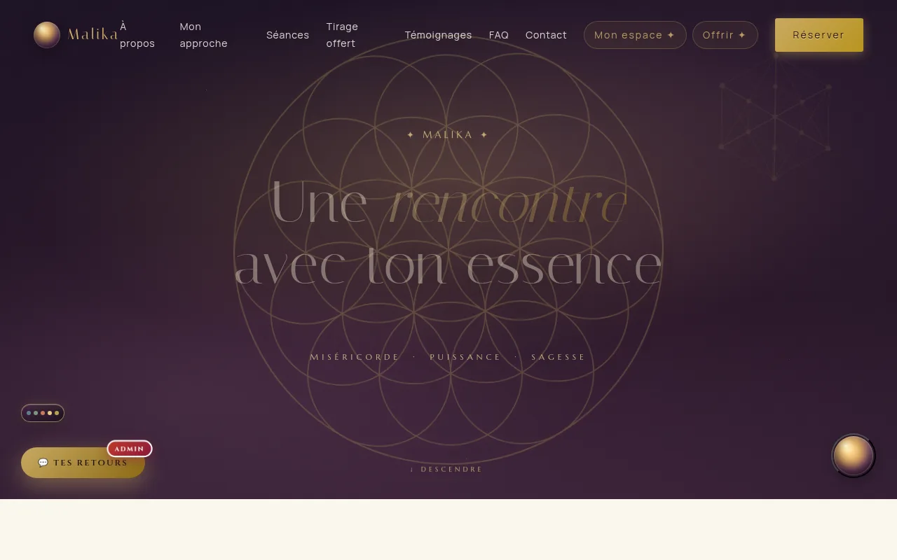 Malika — page d'accueil