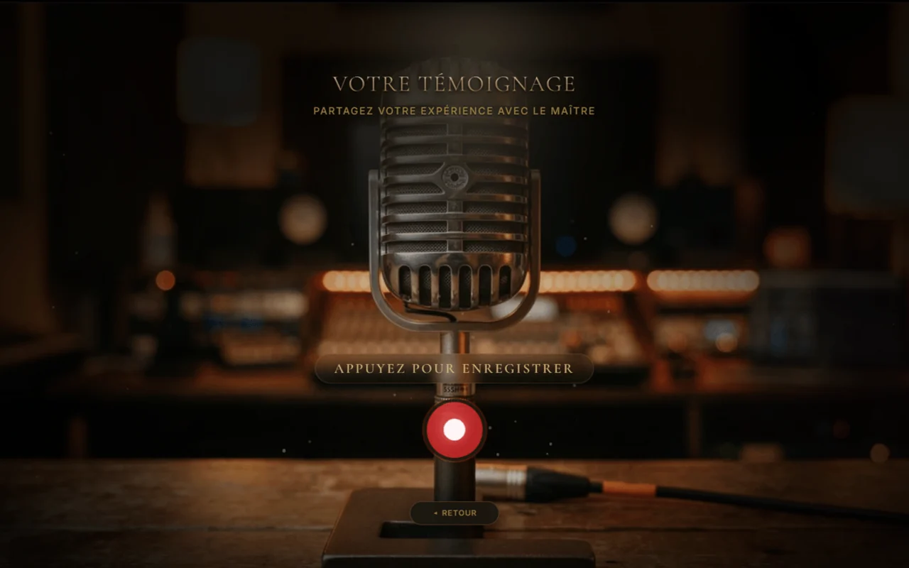 Espace témoignage — studio feutré