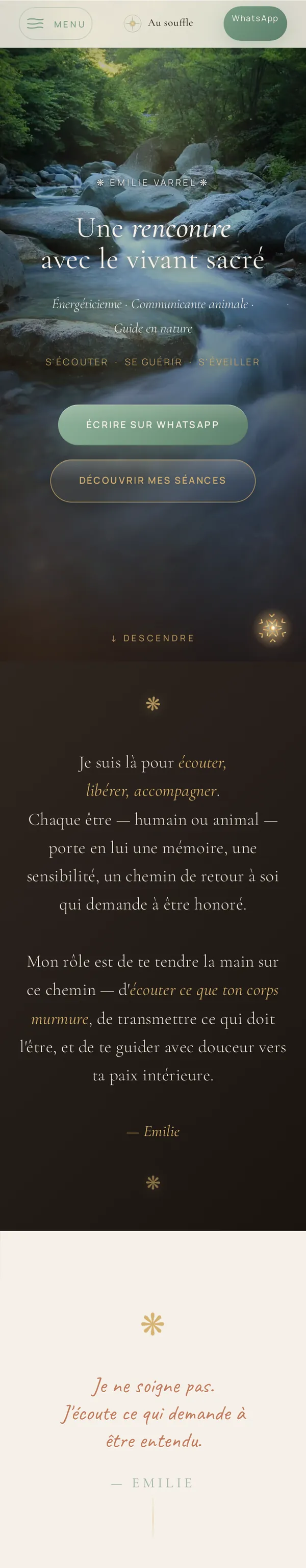 Emiora — le site sur téléphone