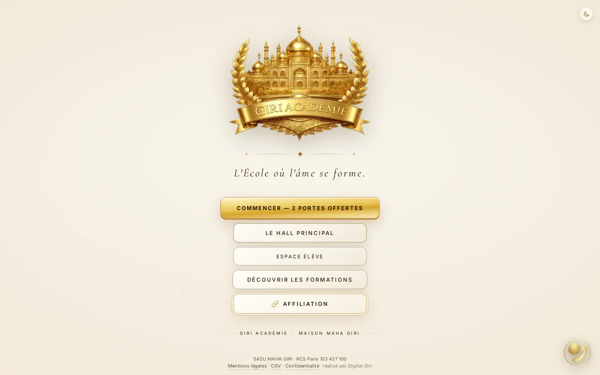 Giri Académie — le site sur ordinateur