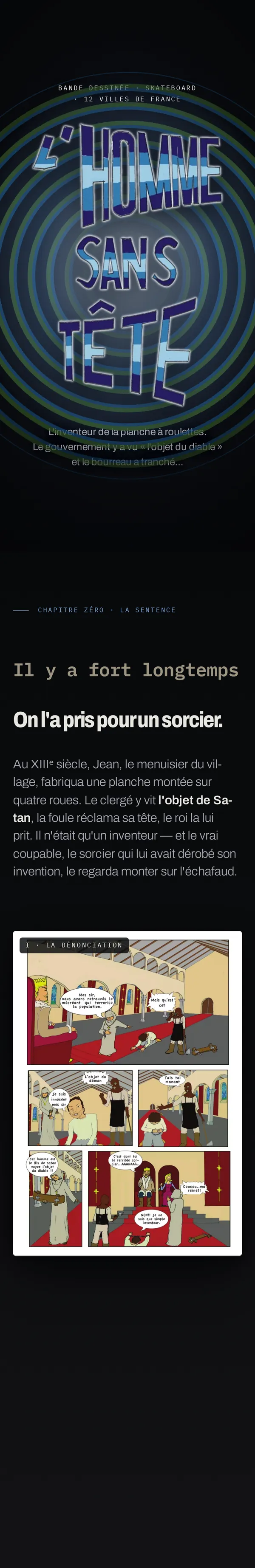 L’Homme sans tête — le site sur téléphone
