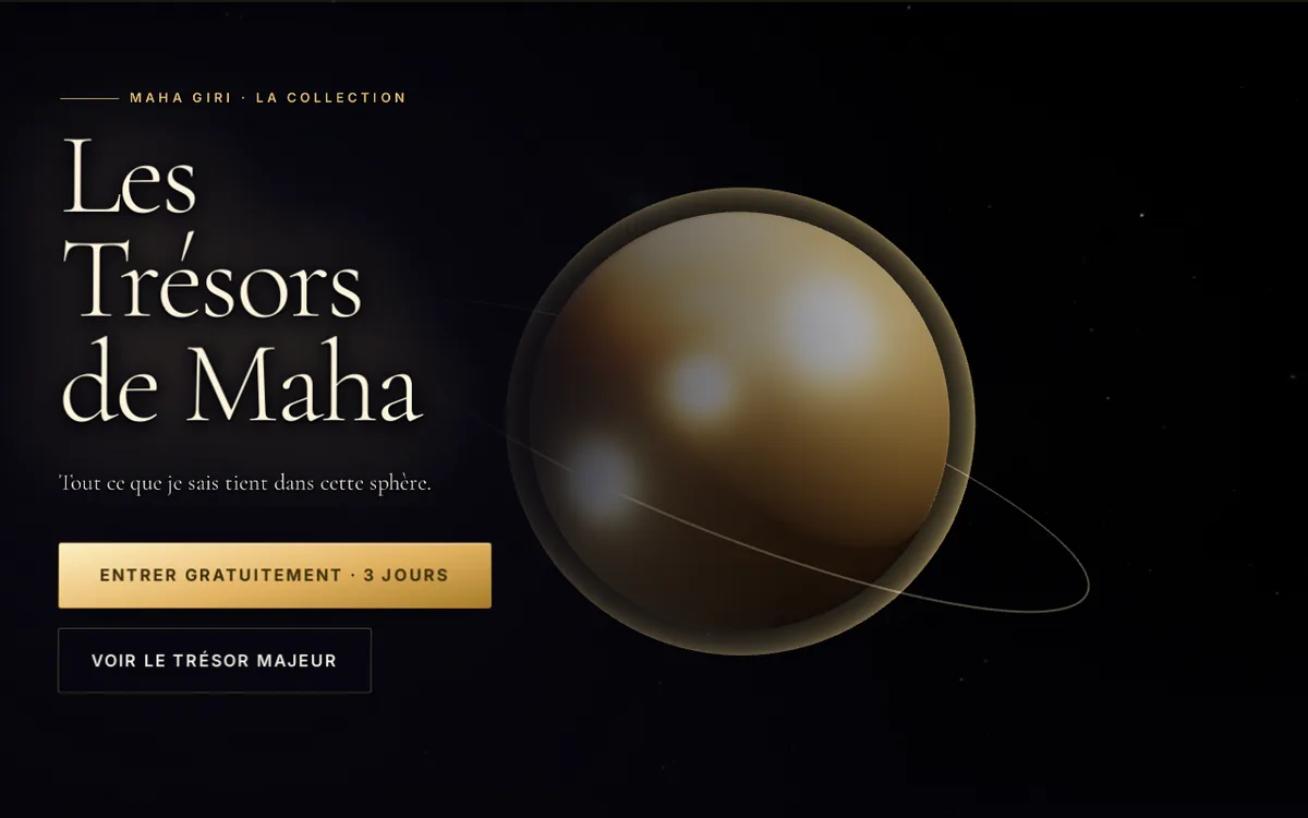 Les Trésors de Maha — le site sur ordinateur