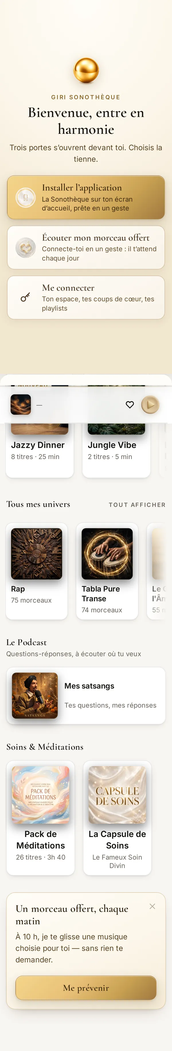 Giri Sonothèque — le site sur téléphone